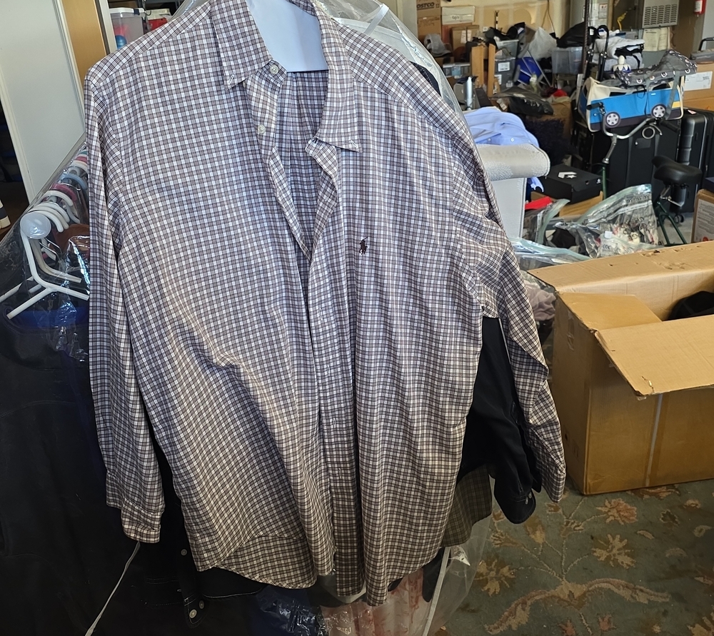 Polo by Ralph Lauren Men’s Long-Sleeve Check Shirt - Gray and Burgundy